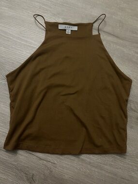 gaze Brown High Neck Crop Cami